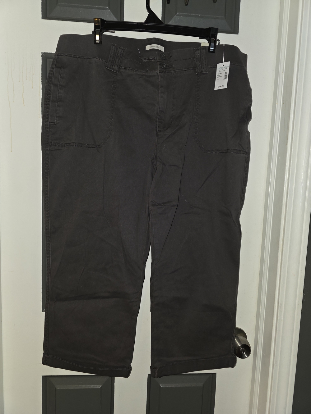 Maurices Charcoal Cropped Straight-Leg Pants